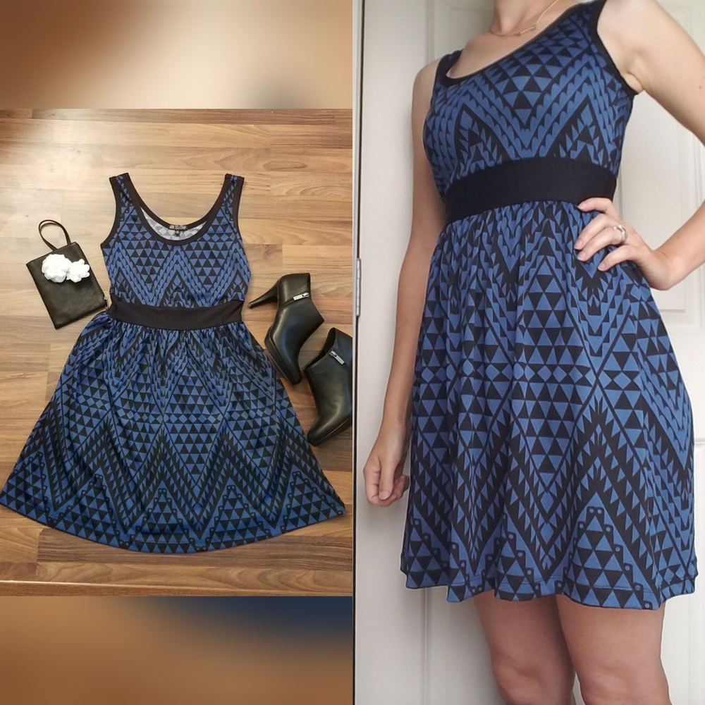 BeBop blue & black casual dress
